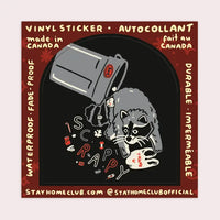 Stay Home Club - Vinyl Sticker - Scrappy Raccoon (Trash)