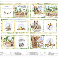 Studio E - Cotton - Classic Winnie - Book Panel - Brown Green