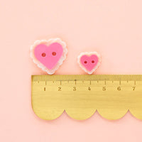 Sarah Hearts - Buttons - Pink Sweet Heart - Small