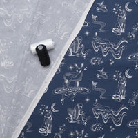 Figo - Cotton - Magic Garden - Celeste Animals - Navy
