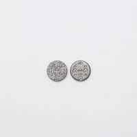 Buttons - 2 Hole - 20mm - Antique Silver - Floral