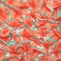 Rayon - Twill Print - White Peach