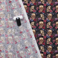 Studio E - Cotton - Bonescolle - Small Floral & Bones - Black