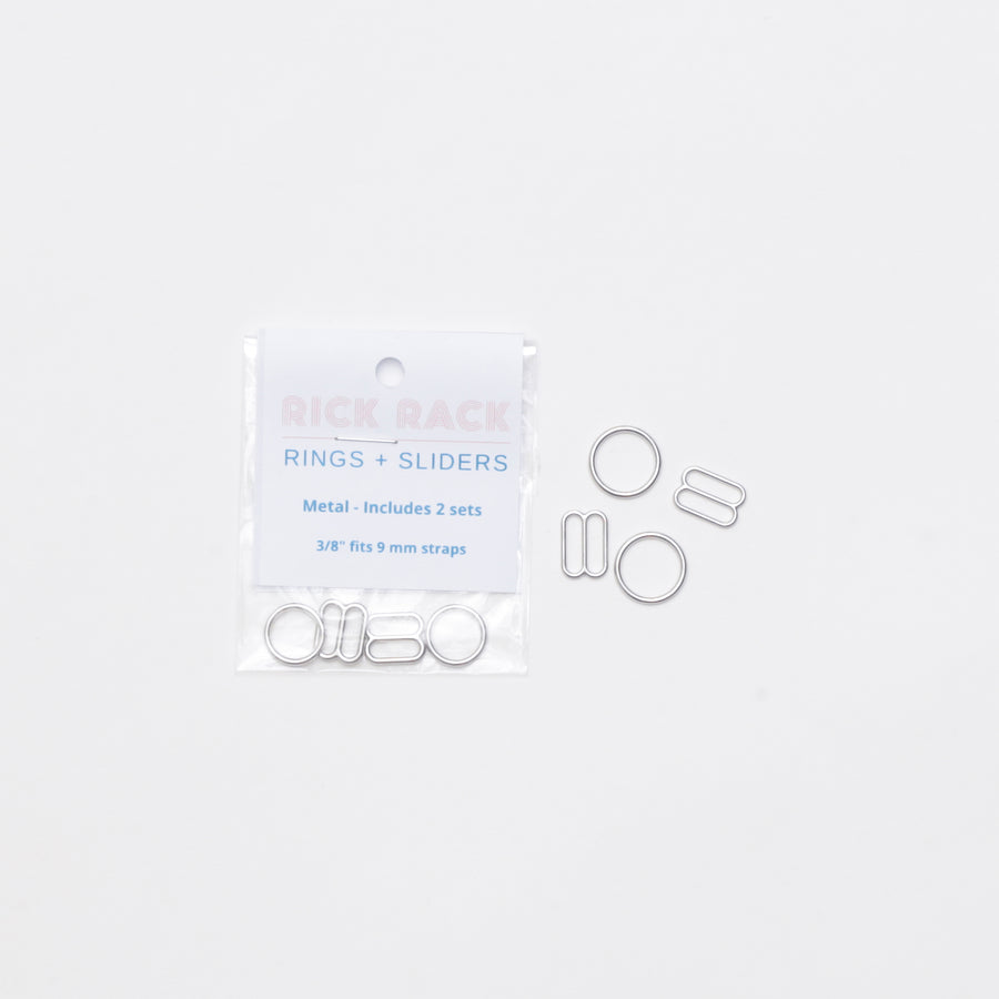 Metal Lingerie Rings + Sliders - 2 Sets - Assorted