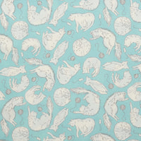 Moda - Cotton - Here Kitty Kitty - Sleepy Time - Aqua