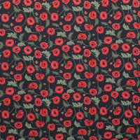 Lewis & Irene - Cotton - Poppies - Large Poppy and Bee - Dark