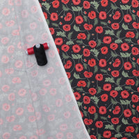 Lewis & Irene - Cotton - Poppies - Large Poppy and Bee - Dark
