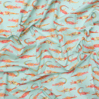 Desert Blooms - Cotton - Flora & Fun - Aqua