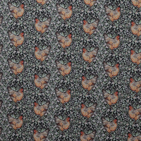Figo - Cotton - Countryside Comforts - Hens - Black