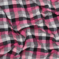Cotton Blend - Pucker Plaid - Fuschia