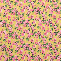 Cotton Blend - Italian Jersey - Neon Florals - Yellow + Pink