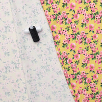 Cotton Blend - Italian Jersey - Neon Florals - Yellow + Pink