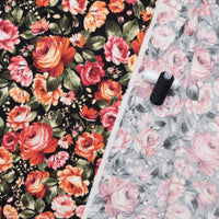 Maywood - Flannel - Cotton - Harvest Rose - Big Rose - Black
