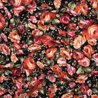 Maywood - Flannel - Cotton - Harvest Rose - Big Rose - Black