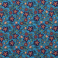 Jackie Traverse - Poplin - Ojibway Florals - Turquoise
