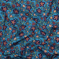 Jackie Traverse - Poplin - Ojibway Florals - Turquoise