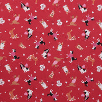 Benartex - Cotton - Love You Fur Ever - Puppy Love - Red