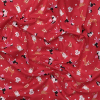 Benartex - Cotton - Love You Fur Ever - Puppy Love - Red