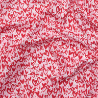 Benartex - Cotton - Love You Fur Ever - Hearts Forever - White Red