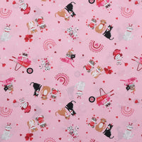 Benartex - Cotton - Love You Fur Ever - Kitty Love - Pink