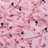 Benartex - Cotton - Love You Fur Ever - Kitty Love - Pink