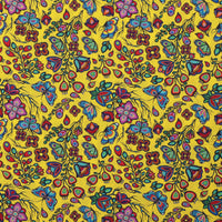 Jackie Traverse - Poplin - Ojibway Florals - Butterfly - Yellow