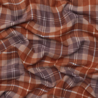 Viscose Blend - Plaid Coating - Copper Taupe