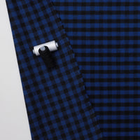 Wool Blend - Plaid Coating - Cobalt
