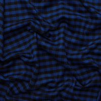 Wool Blend - Plaid Coating - Cobalt
