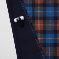Viscose Blend - Plaid Coating - Cobalt Navy