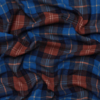 Viscose Blend - Plaid Coating - Cobalt Navy