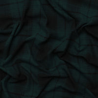 Recycled Poly - Brushed Plaid Knit - Forest