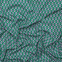Rayon - Challis Print - Geometric - Green