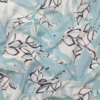 Linen Blend - Ibiza - Print - White Blue