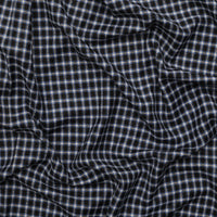 Wool - Suiting - Plaid - Blue Black White