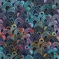 Artisan Batiks - Cotton - Retro Rainbow - Batik - Navy