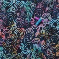 Artisan Batiks - Cotton - Retro Rainbow - Batik - Navy