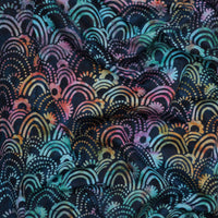 Artisan Batiks - Cotton - Retro Rainbow - Batik - Navy