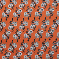Moda - Cotton - Noir - Slithering Snakes - Pumpkin
