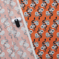 Moda - Cotton - Noir - Slithering Snakes - Pumpkin