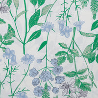 Rayon Linen - Palma Print - Off White Blue Green