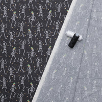 Rifle Paper Co. - Cotton - Halloween - Skeletons- Black Metallic