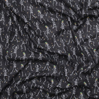 Rifle Paper Co. - Cotton - Halloween - Skeletons- Black Metallic