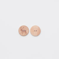 Buttons - 2 Hole - Wood - 23mm - Deer