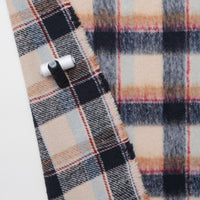 Wool Blend - Coating - Brushed Tweed - Navy Off White