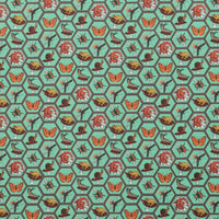 Rachel Hauer - Cotton - Garden Bed - Grid - Mint
