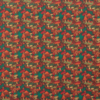 Cotton - Woven - Print - Mushrooms - Green Orange