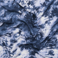 Rayon - Crepe - Tie Dye - Indigo Blue