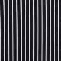 Viscose - Italian Designer - Challis Print - White Stripe Black