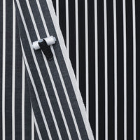 Viscose - Italian Designer - Challis Print - White Stripe Black